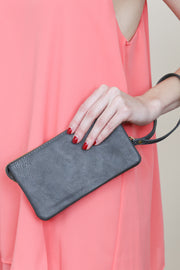 Leather Wallet with Detachable Wristlet Gray - Pack of 6